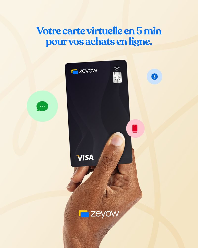 Zeyow — carte bancaire virtuelle Visa pour payer en ligne